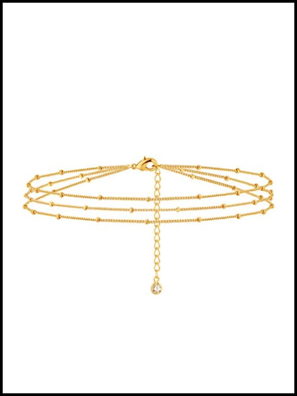 14K Gold Plated Layered Chain Bracelet Women Dainty Adjustable